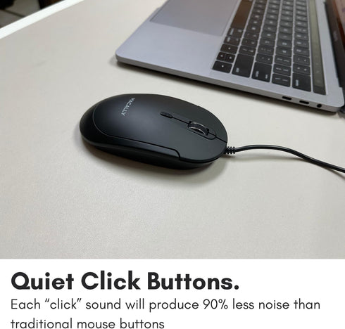 Macally 4 Wired USB C Mouse for Mac and PC - Slim, Quiet, and Reliable - DPI Mode Type C for Laptop, MacBook Pro/Air