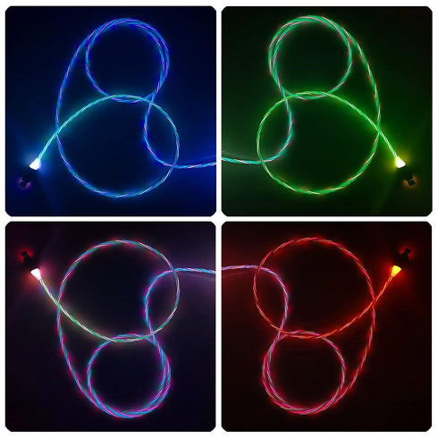 LED Light Up USB Type C Cable 3.3ft/1m, 66W 5A QC3.0 Fast Charger for Galaxy S20/S10/S9 Plus/Note 20/Switch/LG V30.