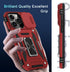 DEERLAMN Military Grade Shockproof Case for iPhone 15 Pro Max, with Slide Camera Cover + Screen Protector (1 Pack), Red