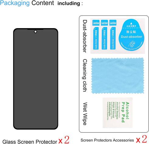 2 Pack Privacy Screen Protector for Samsung Galaxy S23, Anti-Spy Tempered Glass, Ultra HD, Bubble-Free