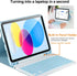 iPad 10th Generation Case with Wireless Bluetooth Keyboard 2022, Built-in Pencil Holder - SkyBlue, Model