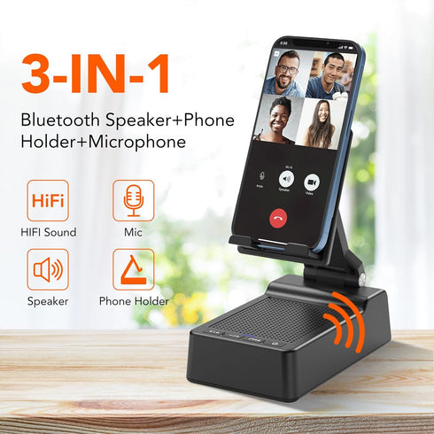 taopodo Foldable Phone Stand with Wireless Bluetooth Speaker and Anti-Slip Base, Birthday Gifts for Men/Women, Gadgets