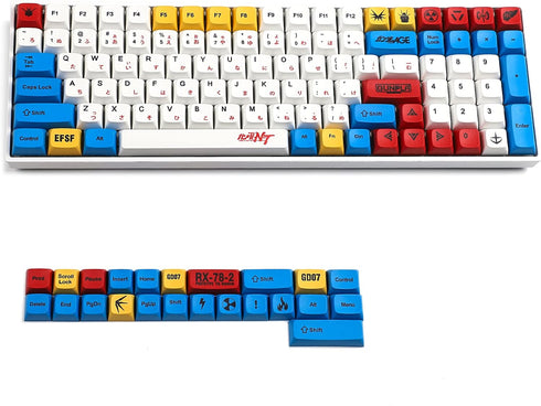 YMDK PBT Keycaps ZDA, Similar to XDA Japanese Keycap Dye Sub for MX Keyboard 104 87 GK61 96 84 GK64 68 Key Caps (123