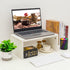 6.7 inch TEAMIX Height Monitor Stand Riser, Wood Monitor Riser with Storage for Desk Small Monitor Stand