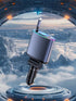 Topume 60W Fast Charging Retractable Car Charger, 2.9FT Cable for iPhone with Colorful Ambient Lighting, Galaxy