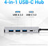Amazon Basics 3.2/3.1 2 10Gbps, 1xUSB-C/3xUSB-A, USB Gen Multiport USB C Hub Dock, USB-C to Works with Windows/Mac
