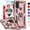 LeYi Phone Case for Motorola Moto G Play 2023, Military-Grade Protective with 2 Pcs Tempered Glass Protector, Rose Gold