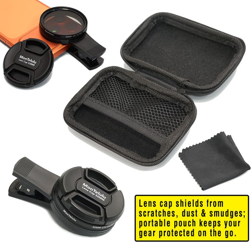 MonTelulu 52mm iPhone17/16/15/14/13/12/11,Upgraded Clip-on CPL Phone Camera Lens Filter Kit,Circular Polarizer Filter