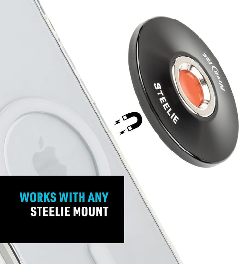 Nite Ize Steelie Orbiter Plus Magnetic Socket and Metal Ring - Sturdy Dashboard Mount for Cell Phone - Black