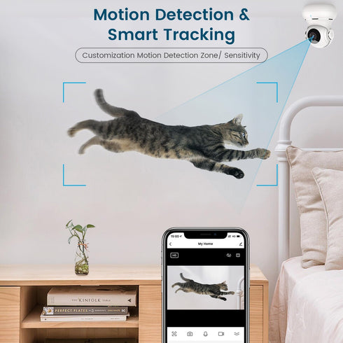 litokam 2K Indoor Security Camera with 360 Pan/Tilt, Motion Detection, Baby Monitor, Night Vision & 2-Way Audio