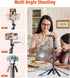 71 Inch Tall Selfie Stick Phone Tripod with Detachable Wireless Remote and 2 LED Lights for Recording, Video, Picture,
