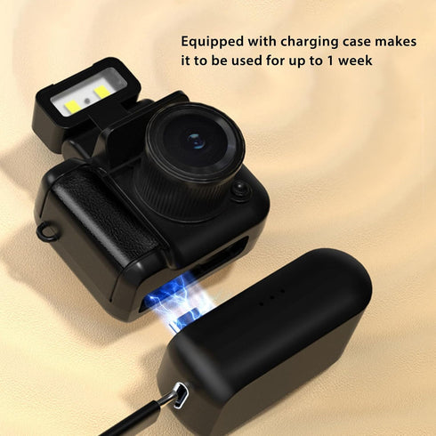 1080P 1.44in Sanpyl Small DV Camera, HD Thumb Video Recorder Mini DVR Camcorder with Screen, Charging Case, Supports