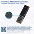 IO CREST Internal 5 Port Non-RAID SATA III 6GB/s M.2 B+M Key Adapter Card for Desktop PC