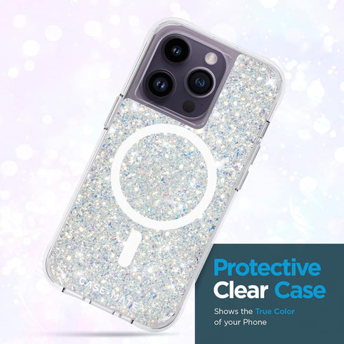 Case-Mate iPhone 14 Pro Case - Twinkle Stardust, 10FT Drop Protection, Compatible with MagSafe, Anti-Scratch, Slim Fit