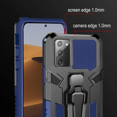 Compatible with Samsung Galaxy Note 20 5G Case, Tempered Glass Screen Protector and Belt Clip, Heavy Duty Rugged Cover