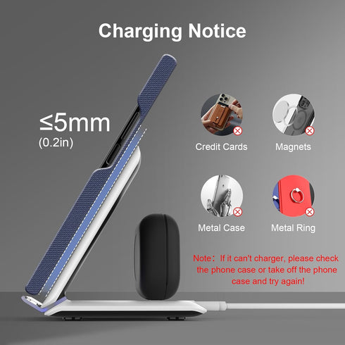 Wireless Charger for Samsung, 2 in 1 Wireless Charging Station for Galaxy Z Fold 6/5/4/3, Charger for Galaxy