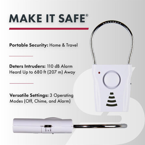 SABRE 110dB 680 3 Settings, Door Handle Alarm, Extremely Loud Wireless Audible Up To Ft Away, Hangs Off Door Knob