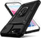 Black Military Grade Shockproof Case for iPhone 6 Plus, 7 Plus, 8 Plus with Slide Camera Cover & HD Screen Protector.