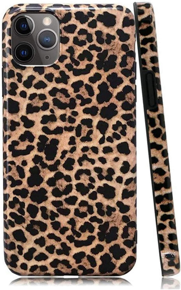 Leopard Cheetah Print Phone Case for iPhone 12 Pro Max 6.7'', Soft Flexible Protective Luxury Rubber Gel Back Cover