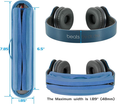 TXEsign Universal Replacement Headband Cushion Pad Cover for ATH M50X, QC 35i/35ii, QC25, Solo 2/3 Headphones (Blue)