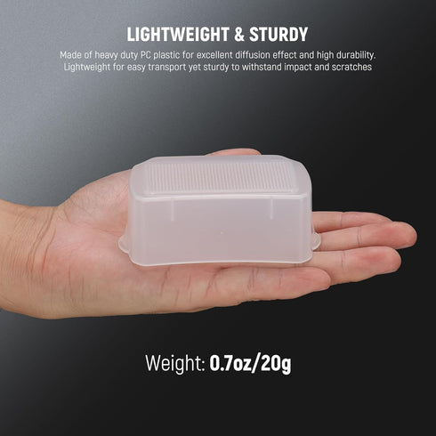 NEEWER Flash Diffuser for Square Head Speedlite Flash, Snap On PC White Light Modifier for Various Speedlights