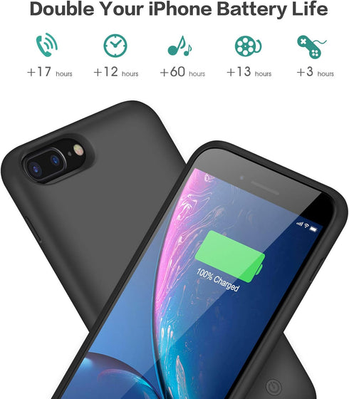 Battery Case for iPhone 6s Plus/6 Plus/7 Plus/8 Plus, 8500mAh Portable Charging Case (5.5 inch) Black