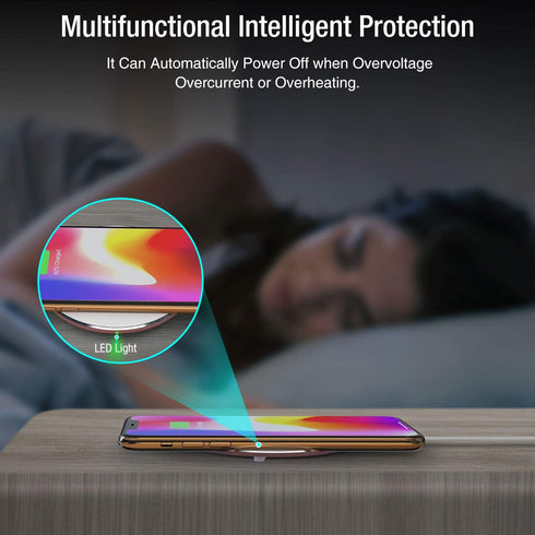 TOZO W3 Wireless Charger, 10W Qi-Certified Fast Charging Pad for iPhone 14 13 12 Series, Samsung Galaxy