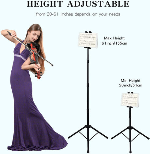 Raking 360Rotating 5.5-12.9 Inch Tablet Floor Stand, Height Adjustable Cellphone Floor Stand with Tripod Mount