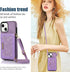 Asuwish iPhone 13 Case: 6.1" Wallet Cover, Card Holder, Tempered Glass Protector, Leather Bling, Purple for Women.
