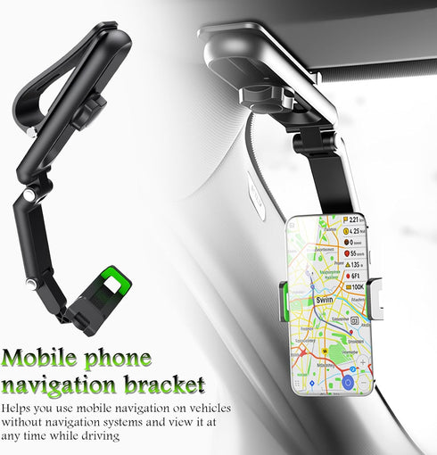 VKQTS 360 180 Sun Visor Phone Holder for Car with Swivel Design,Foldable Sunvisor Phone Holder for Car with Adjustable
