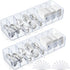 Tatuo 2 Pcs Plastic Charger Cord Organizer Box, Cable Storage Box with Wire Ties for Home Drawer Office Desk