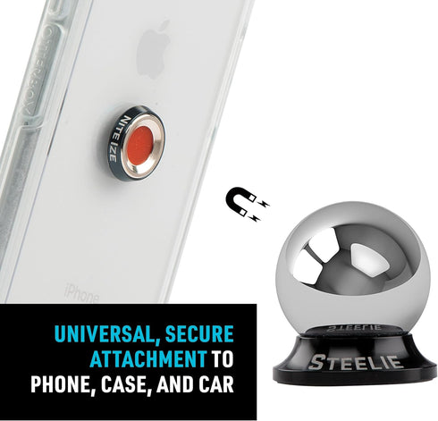 Nite Ize Steelie Original Dash Kit - Magnetic Phone Mount for Car Dashboard, Strong Steelie Magnet