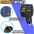 Car Charger Adapter, 6 USB Multi-Port Fast Charger QC3.0 Smart Shunt Cigarette Lighter Charger for Most Cell Phones