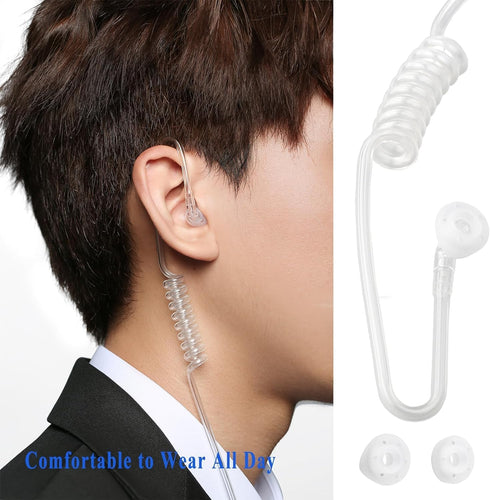 SAMCOM Walkie Talkies Earpiece with Mic PTT 2 Pin K Head Acoustic Tube Headset Earphone for Surveillance