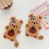 Yatchen Bear Case for iPhone 13 Pro Max, Kawaii 3D Cartoon Teddy Bear Soft Silicone Shockproof Cover with Keychain