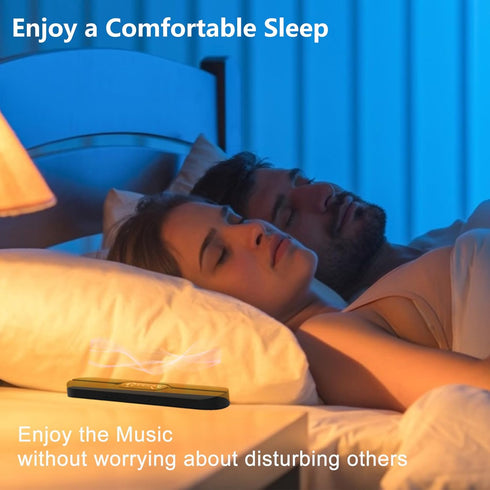 Hesond Pillow Speaker Bone Conduction Stereo Bluetooth Wireless Music Mini Portable Sleep Headphones Bar Sleep Speaker