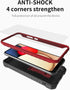 DUOPAL for Samsung Galaxy A02S Case - Military Grade Protection Shockproof Case with Tempered Glass Protector (Red)