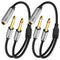 2-Pack 1/4 inch TRS Stereo Splitter Y Cable 1 Feet, 6.35mm TRS Female to Dual 6.35mm Male Audio Adapter