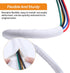 Self-Closing Split Braided Cable Organizer, Curly Cord Protector for Car & Computer Desk Audio Wire Covers, White