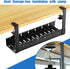 No Drilling Under Desk Cable Management, Metal Cable Management Tray with Clamp, Retractable Power Strip Holder