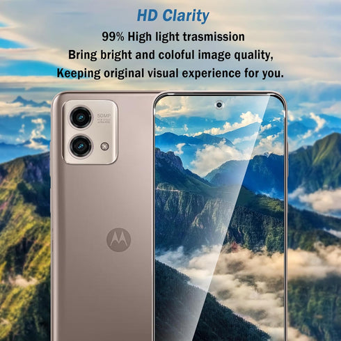 2 Pack Screen Protector for Moto G 5G 2024, Full Coverage 9H Tempered Glass, HD Clear, Bubble-Free