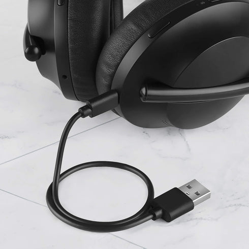 GEEKRIA USB Headphones Short Charger Cable for Bose QC Ultra, QC45, 700ANC, QC Earbuds II, USB to USB-C (1ft/30cm 2Pack)