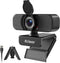 Krieer 1080P HD Webcam with Dual Mics Autofocus, Noise Cancellation, Wide-Angle, Auto Light