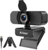 Krieer 1080P HD Webcam with Dual Mics Autofocus, Noise Cancellation, Wide-Angle, Auto Light