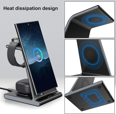 Wireless Charger for Samsung Watch 7 Ultra, Charging Station for Galaxy S24 Ultra/S24+/S24/S23/S22/Note 20/Z Flip