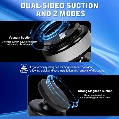 FunApricity 360 Rotatable Car Magnetic Phone Holder,Electric Vacuum Magnetic Suction Car Phone Mount,Magnetic