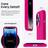 ORNARTO Slim Liquid Silicone Case for iPhone 14 Pro 6.1, Hot Pink, 3 Layers Full Covered Soft Gel Rubber Protective