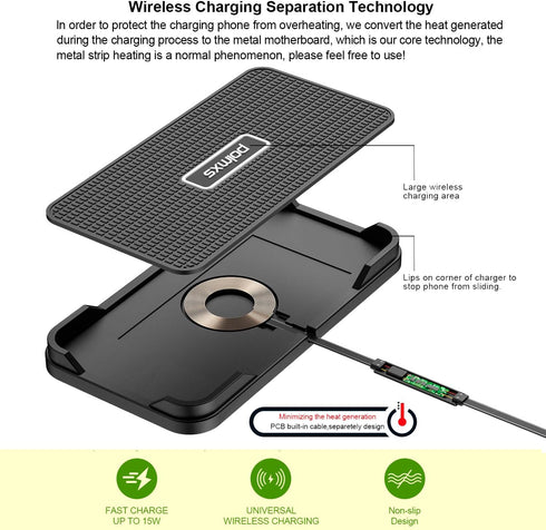 POLMXS 15W 11/12/12/14/15 S21/S22/S23/24 (C12Y) Wireless Charger Car Charging pad, Fast Wireless Phone Charger Cell