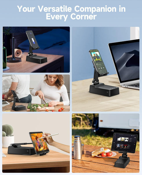 Gifts for Men Women, Phone Stand with Bluetooth Speaker, HD Surround Sound, Compatible with All iPhone/Android Phones,