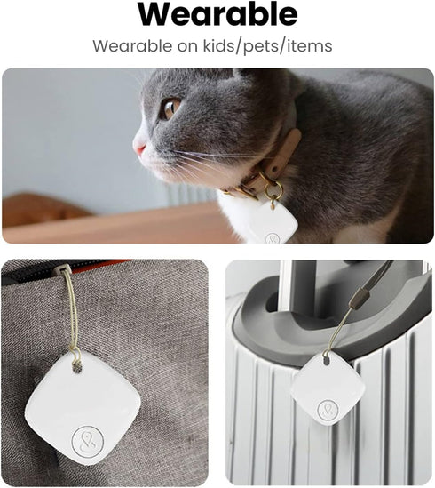 Bluetooth Tracker & Item Locator, Key Finder Smart Tag for Apple Find My (iOS Only), 1 Year Battery (White-1pack)